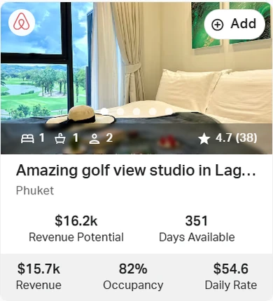 Amazing golf view studio — 82% / $54,6